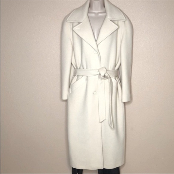 S.B.II by Bitterman Wool Blend Winter White Coat - Picture 1 of 12